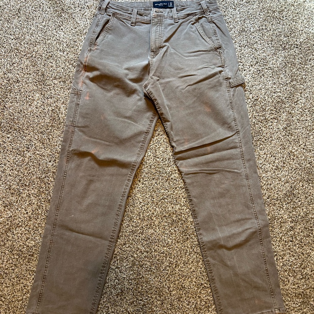 Abercrombie & Fitch Men's Tan Carpenter Stretch Jeans